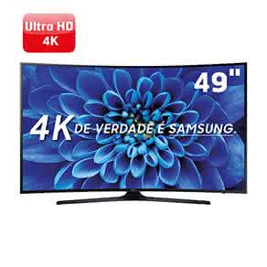 Smart TV LED 49" UHD 4K Curva Samsung 49KU6300 com HDR Premium, Smart 4K, Plataforma Tizen, Controle Smart, Espelhamento de Tela