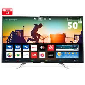 Smart TV LED 50" UHD 4K Philips 50PUG6102 com Micro Dimming, Pixel Plus, Incredible Surround