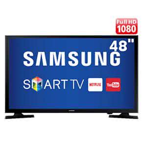 Smart TV LED 48" Full HD Samsung 48J5200 com Connect Share Movie, Screen Mirroring, Entrada HDMI e USB