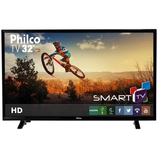 Smart TV LED 32'' Philco PH32E31DSGW HD com Conversor Digital 2 HDMI 1 USB Wi-Fi
