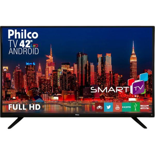 Smart TV LED 42" Philco PH42F10DSGWA Full HD com Conversor DigitalWi-Fi Sleep timer 60Hz Preta