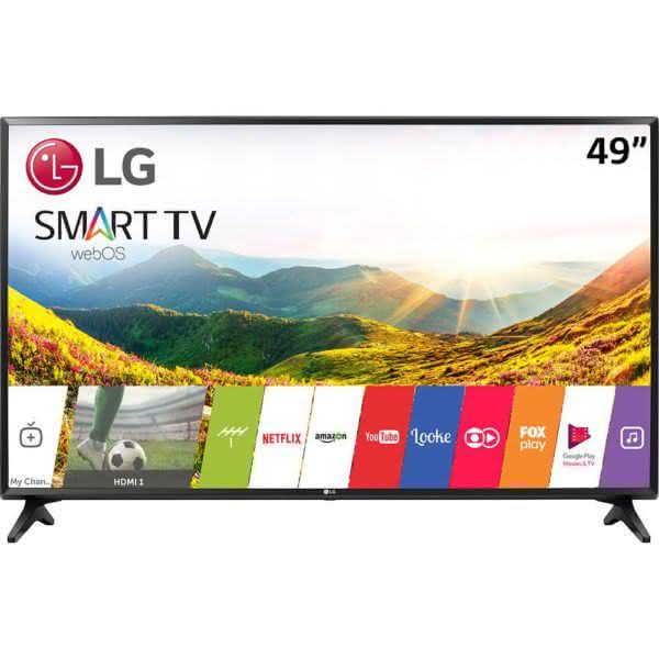 Smart TV LED 49" LG 49LJ5500 Full HD Conversor Digital Wi-Fi integrado 1 USB 2 HDMI webOS 3.5 Sistema de Som Virtual Surround Plus