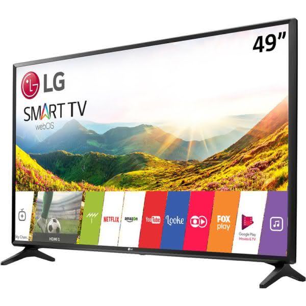 Smart TV LED 49" LG 49LJ5500 Full HD Conversor Digital Wi-Fi integrado 1 USB 2 HDMI webOS 3.5 Sistema de Som Virtual Surround Plus