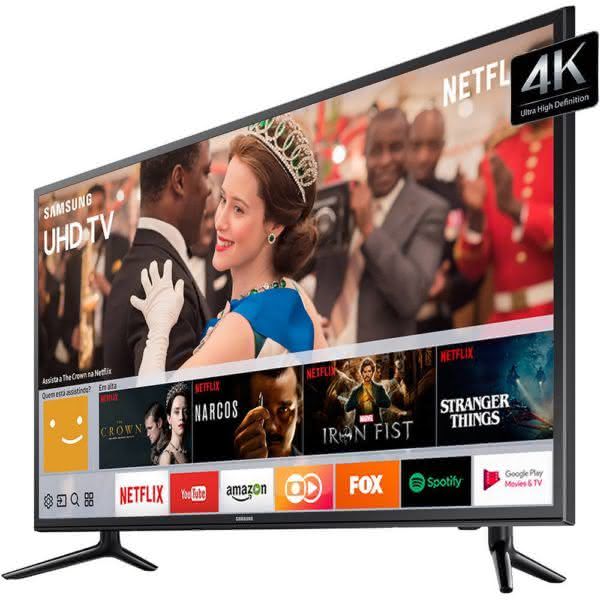 Smart TV LED 58" Samsung 58mu6120 Ultra HD 4K com Conversor Digital Integrado 3 HDMI 2 USB Wi-Fi Smart Tizen, Espelhamento de Tela
