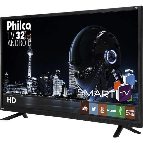 Smart TV LED Android 32" Philco Ph32e60dsgwa HD Conversor Digital 2 HDMI 2 USB