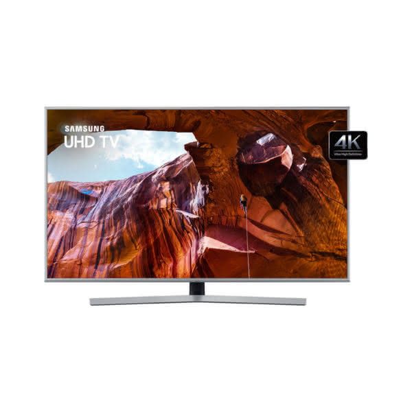 Smart TV Samsung 4K UHD 50RU7400 com tela LED de 50" HDR, Controle Remoto Único, assistente Bixby