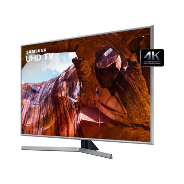 Smart TV Samsung 4K UHD 55RU7400 com tela LED de 55" HDR, Controle Remoto Único, assistente Bixby
